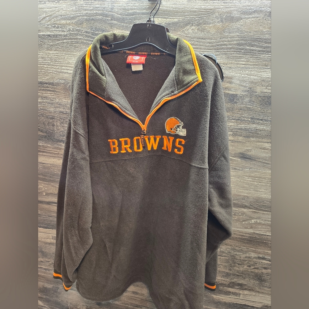 Vintage Cleveland‎ Browns Pro Line Fleece Pullover Jacket Adult XXL 90s 1/4 Zip